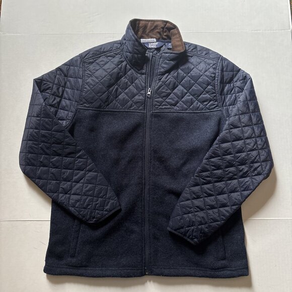 Lands End John Engstrom Blue Puffer Jacket Size Medium Navy - Picture 2 of 7